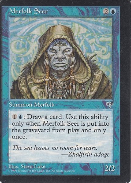 画像1: マーフォークの予見者/Merfolk Seer (MIR)【ミスカット】 (1)