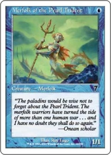 画像1: 真珠三叉矛の人魚/Merfolk of the Pearl Trident (7ED)《Foil》 (1)